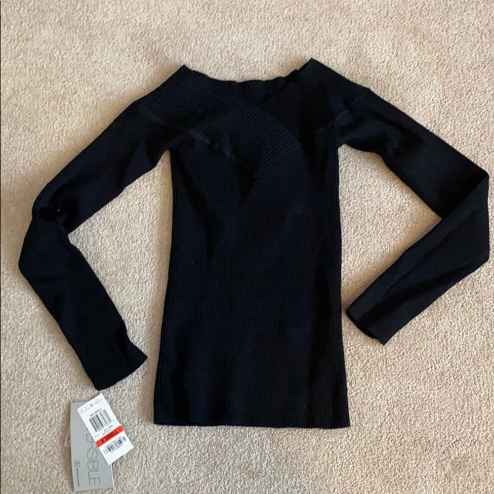 NWT - INC Reversible Petite Black Sweater